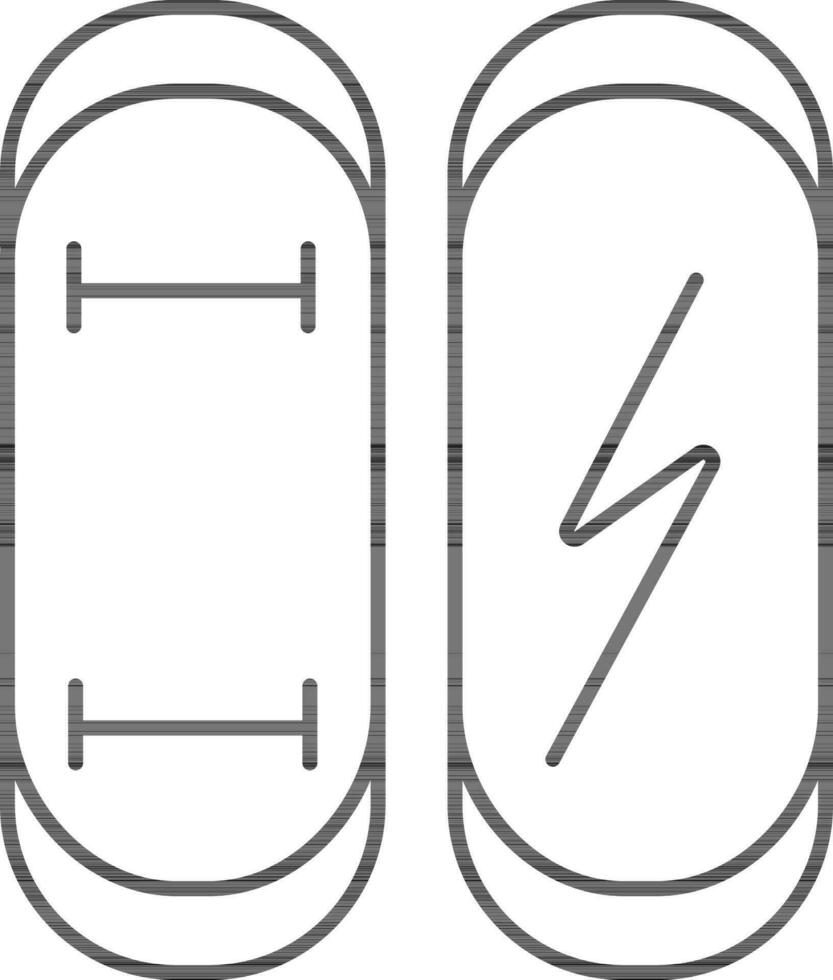 Line-art illustration of snowboards. vector