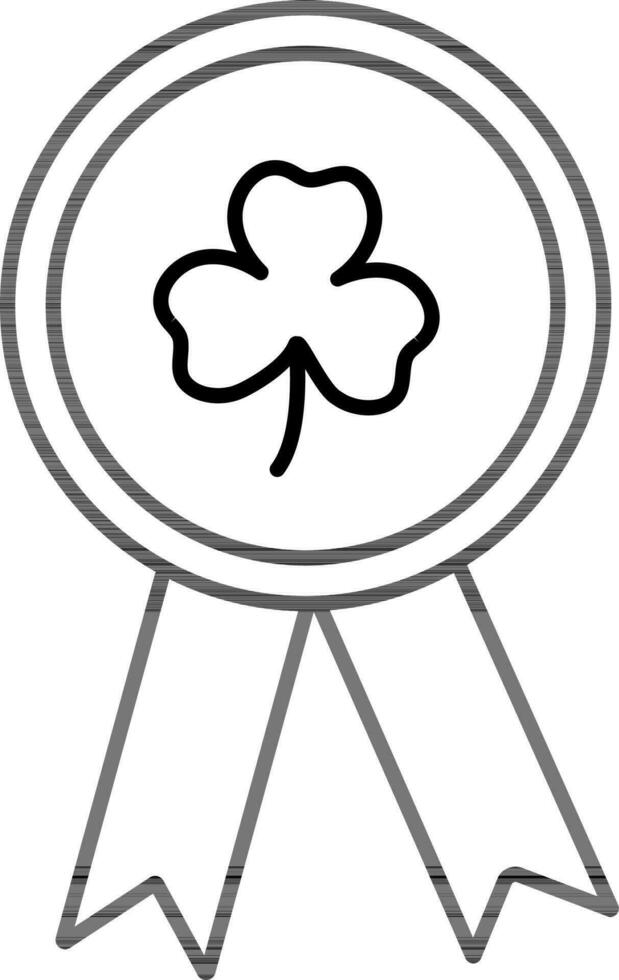 Vector symbol of Badge with shamrock leaf.