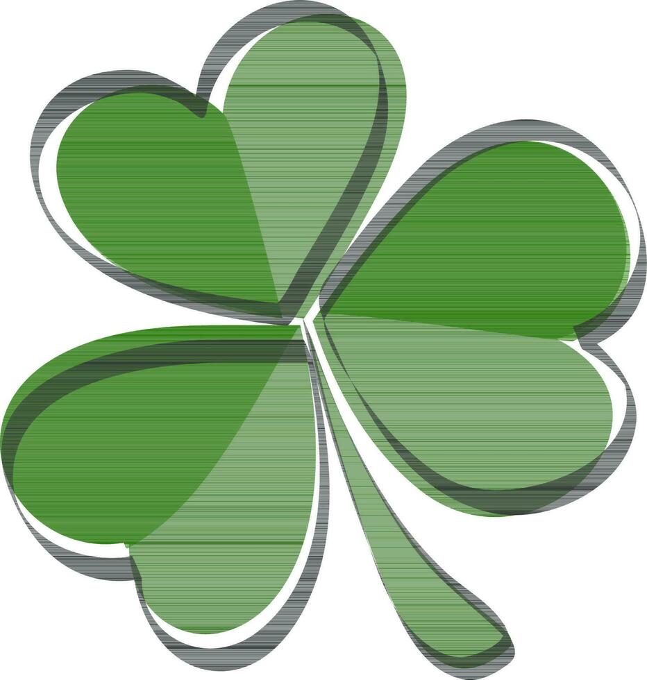 Flat illustration of green shamrock leaf. vector