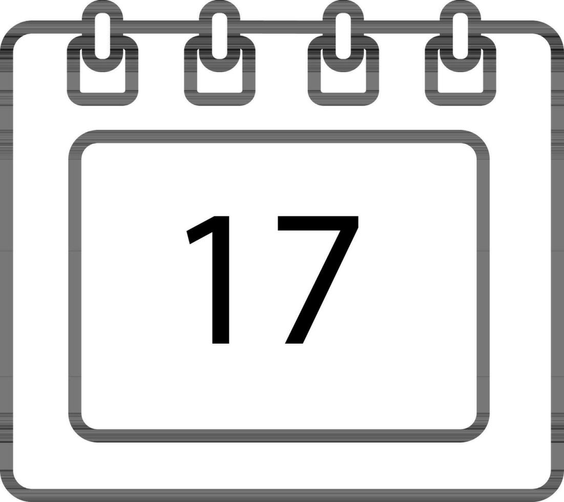 Symbol of Calendar with text 17. vector