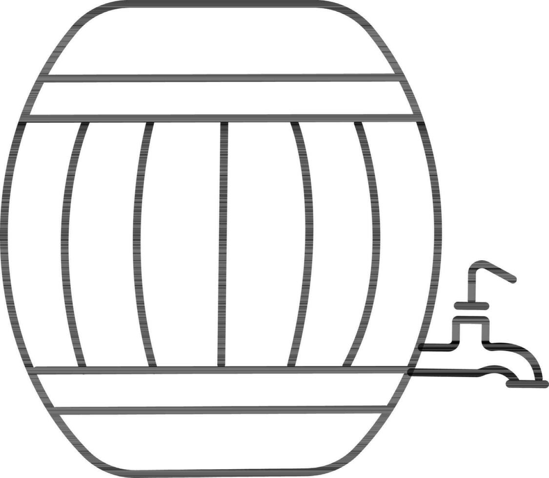 plano ilustración de un barril. vector