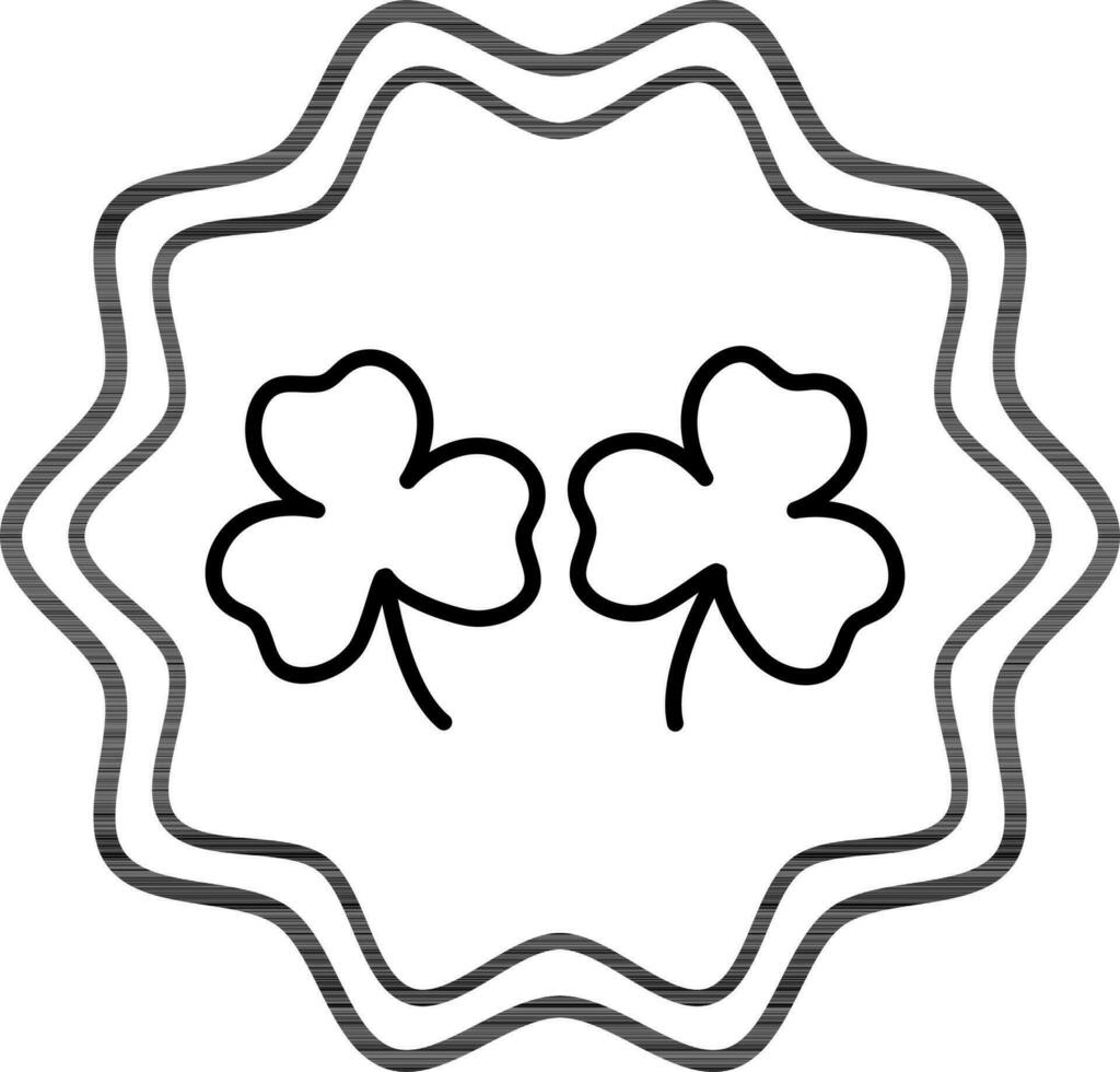 Illustration of shamrock leaves in frame. vector