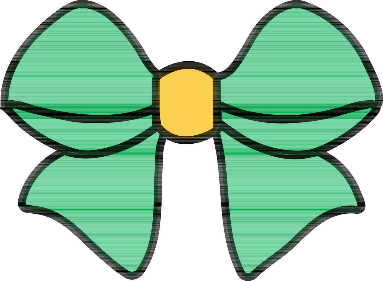 Illustration of green and yellow Bow. vector