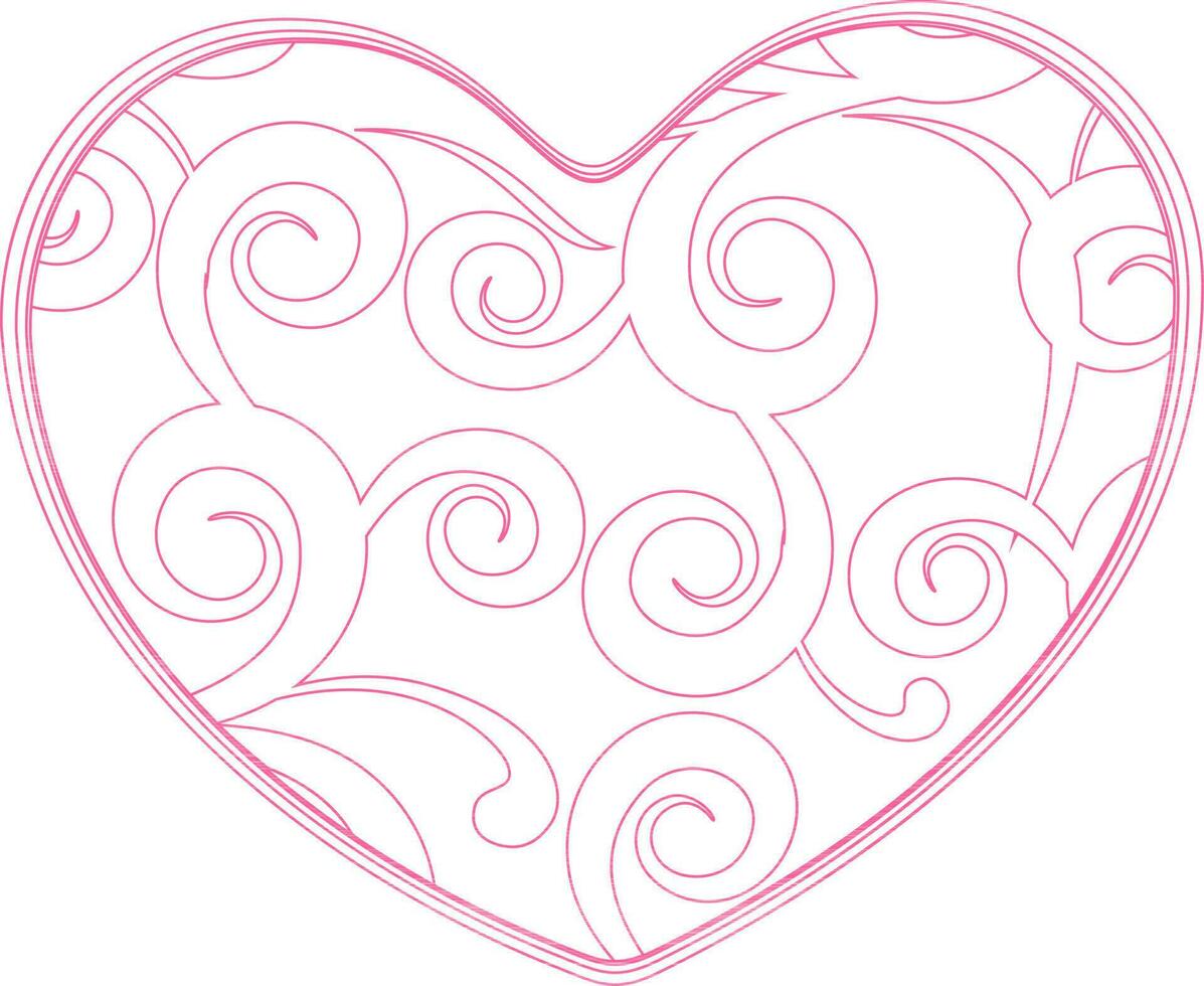 Illustration of a pink heart. vector