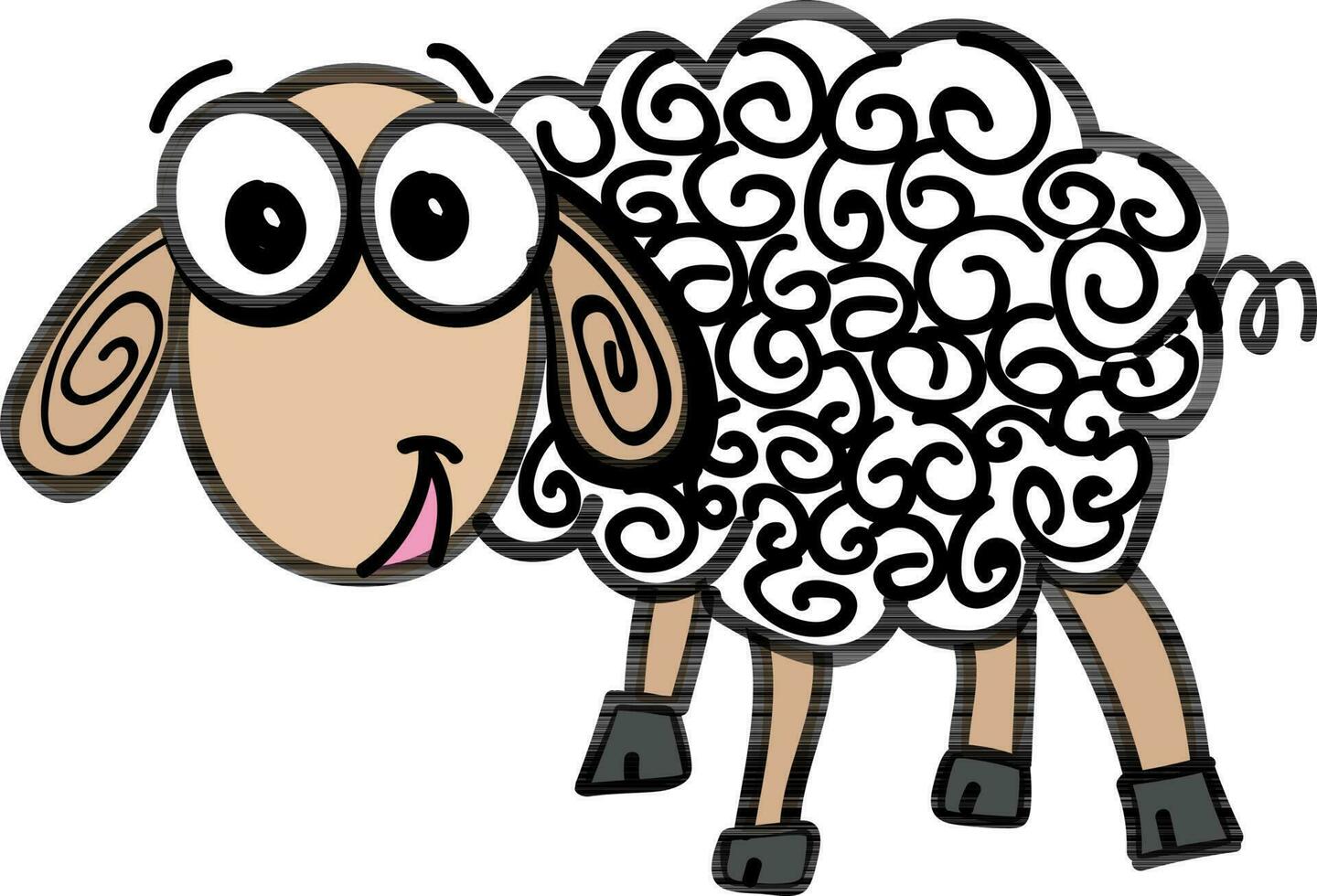 Illustration of a sheep. vector