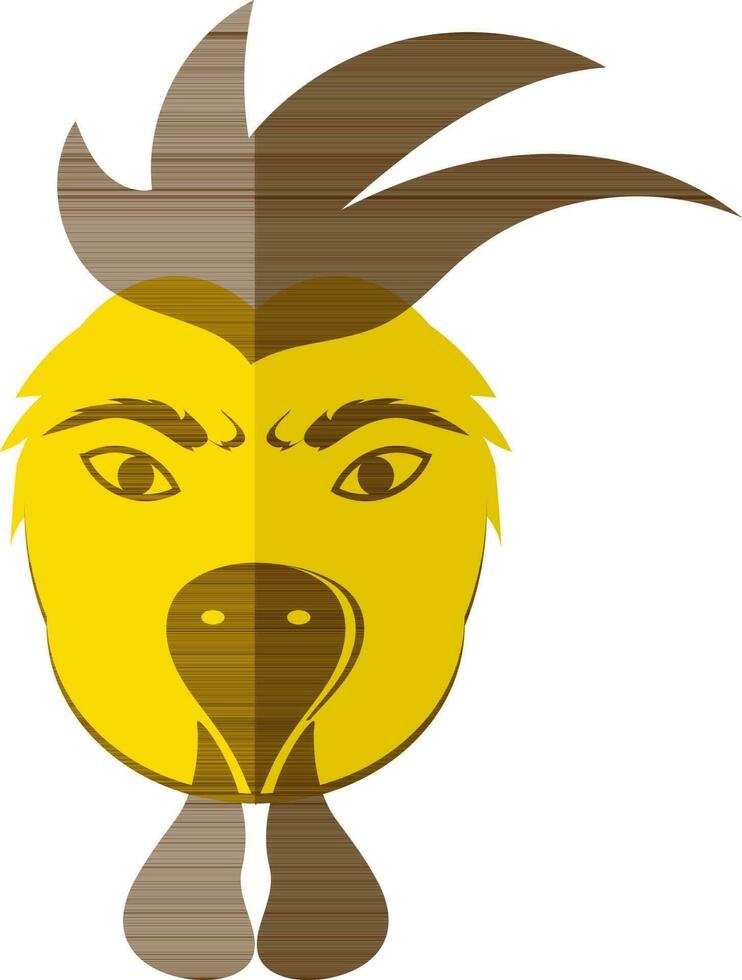 medio sombra de gallo dibujos animados cara icono en chino zodíaco. vector