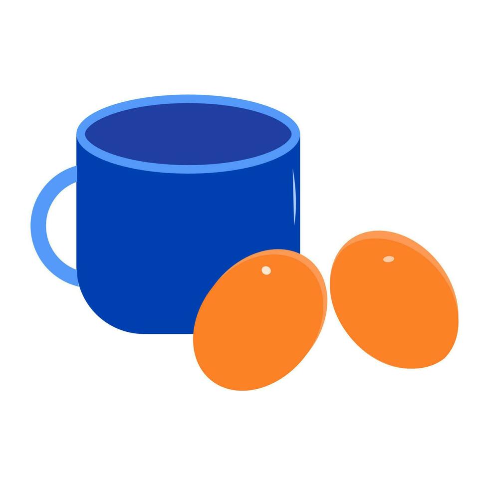 still life, a drink in a glass and a boiled egg vector