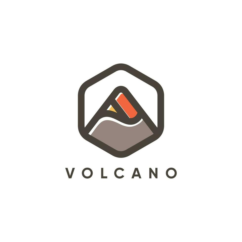 Volcano logo design vector with modern creative style