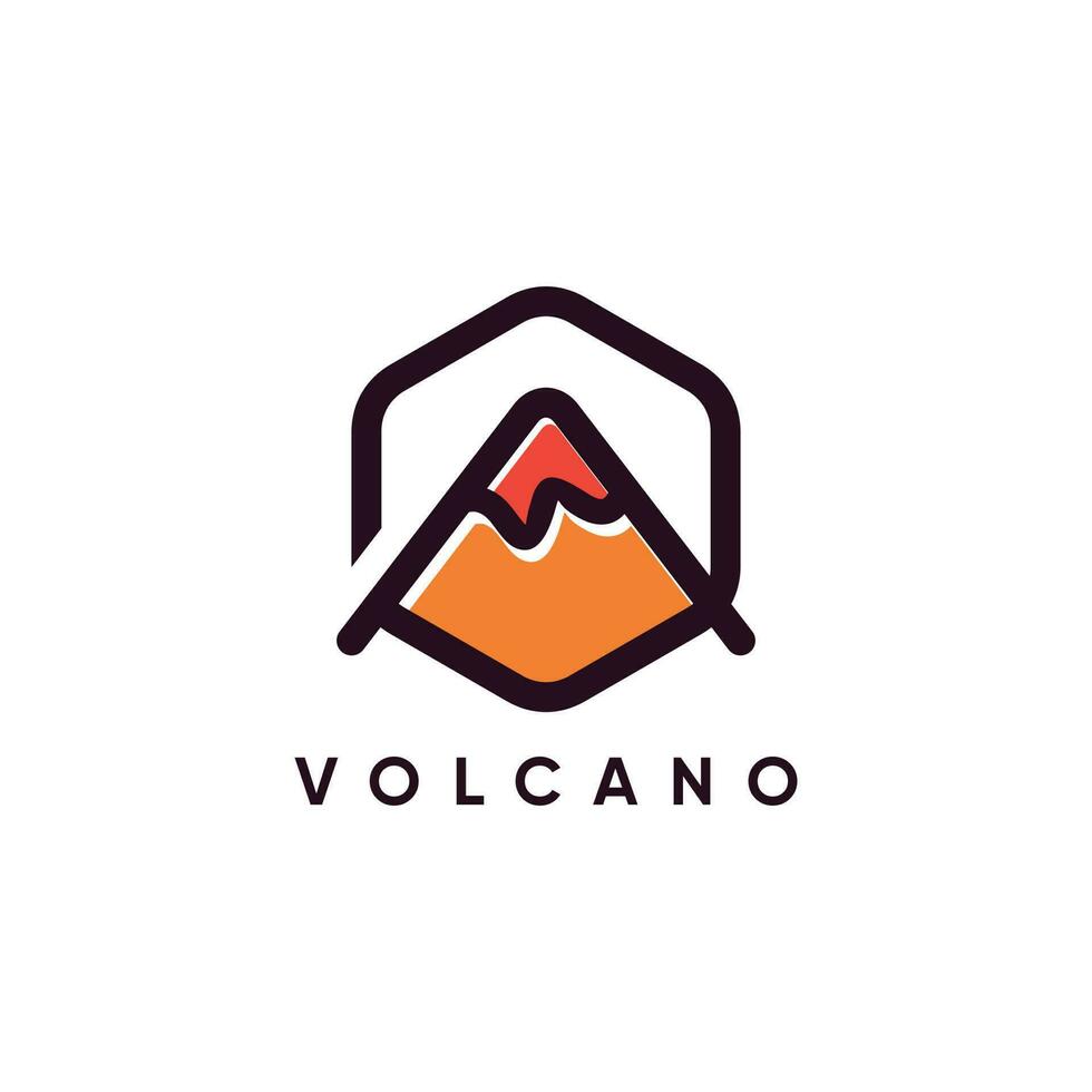 Volcano logo design vector with modern creative style