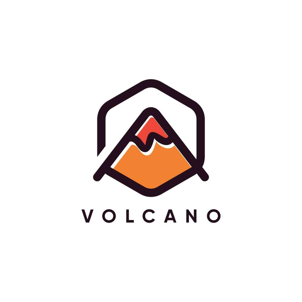 volcán logo diseño vector con moderno creativo estilo