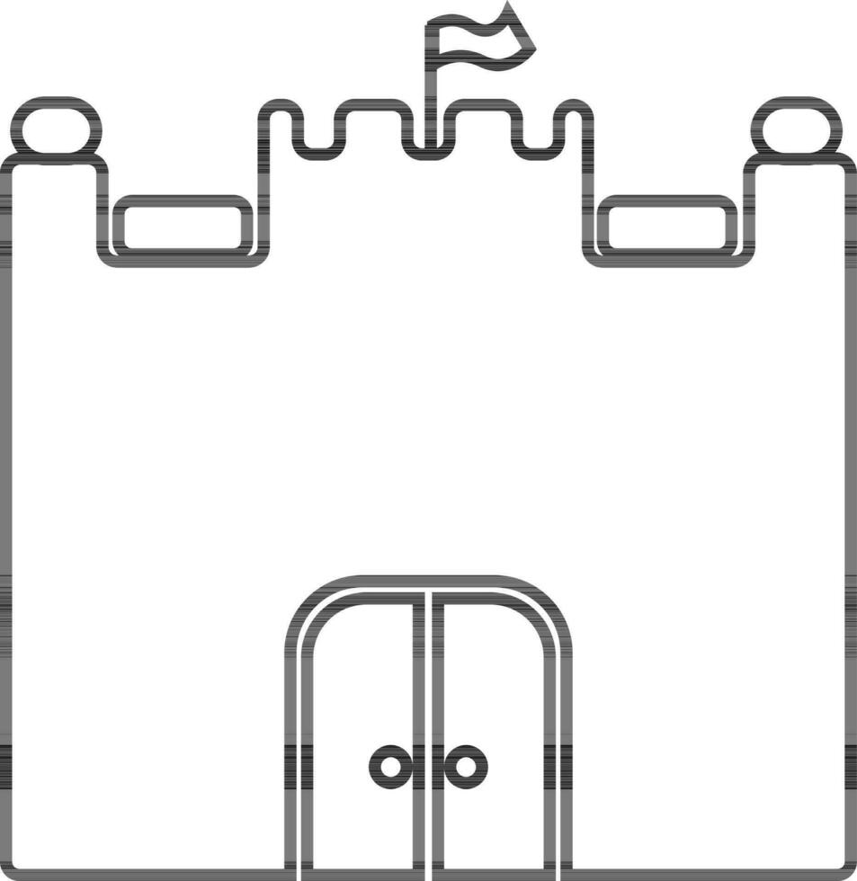 Fort in black and white color. vector