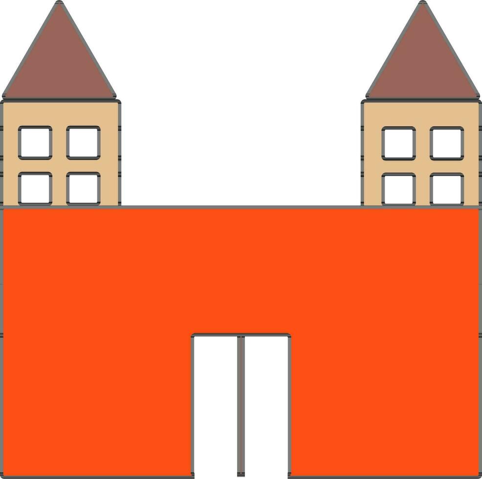 Flat style illustration of building. vector