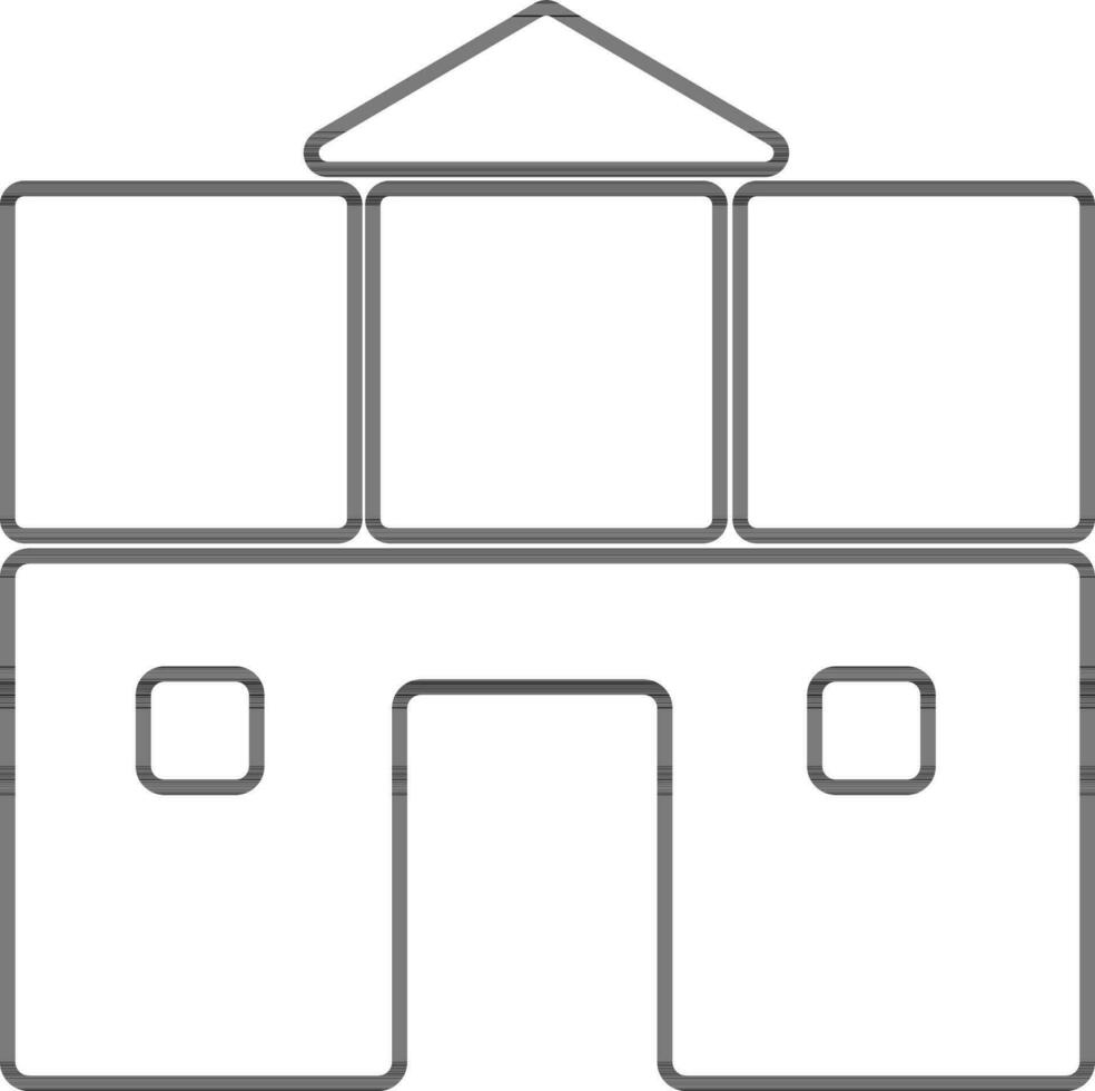 Flat style illustration of building. vector