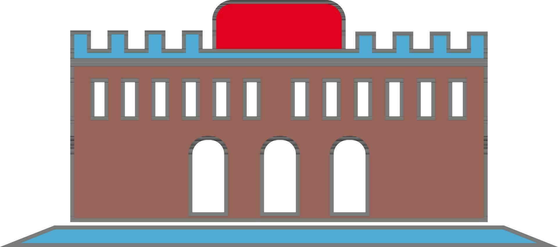 Flat style illustration of fort. vector