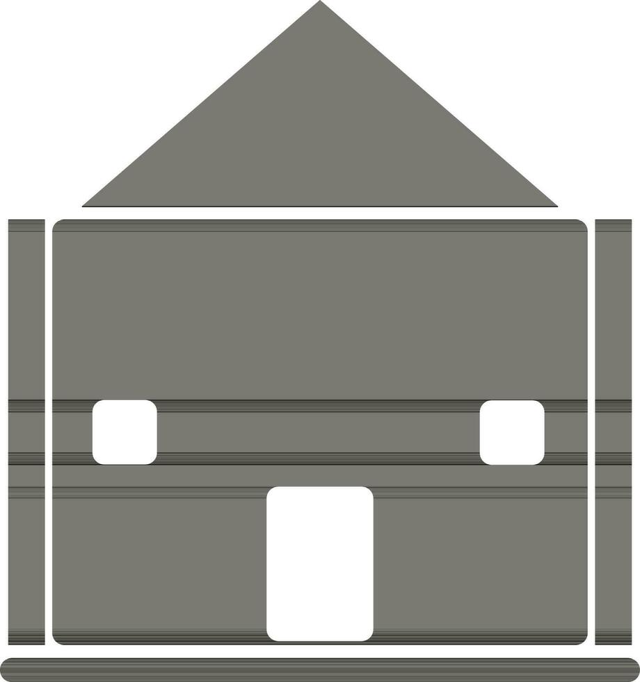 negro y blanco edificio en plano ilustración. vector