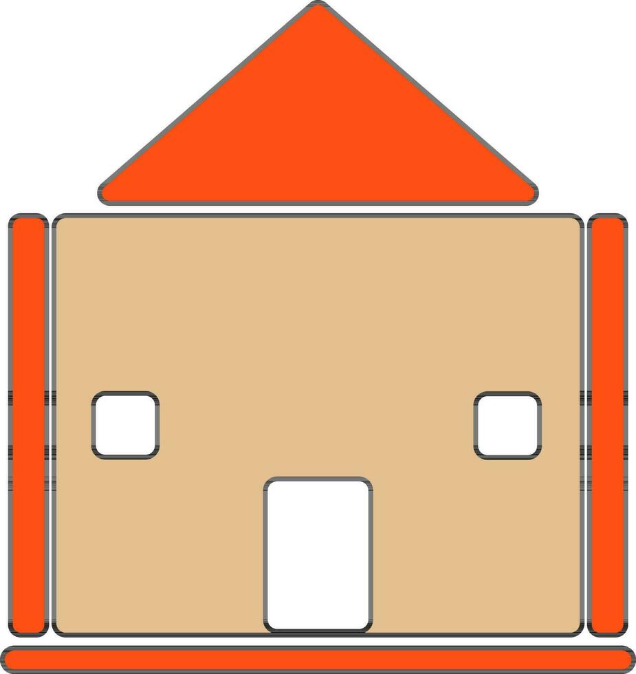 Shiny building in flat style illustration. vector