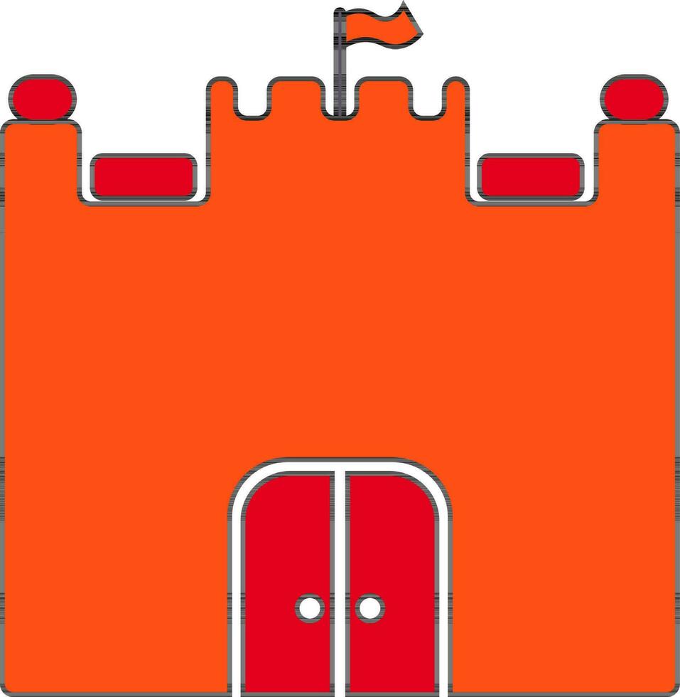 Fort in red and orange color. vector