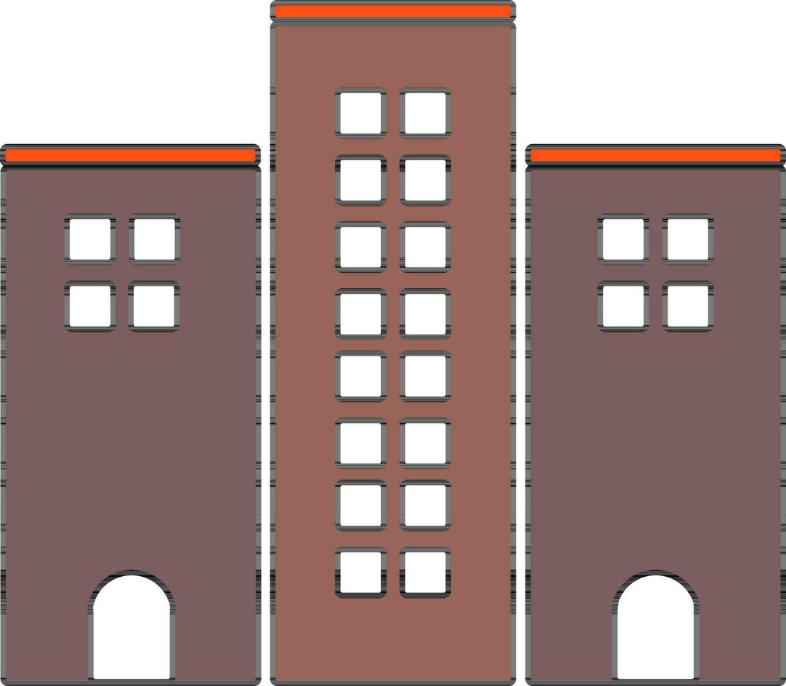 Flat style illustration of building. vector