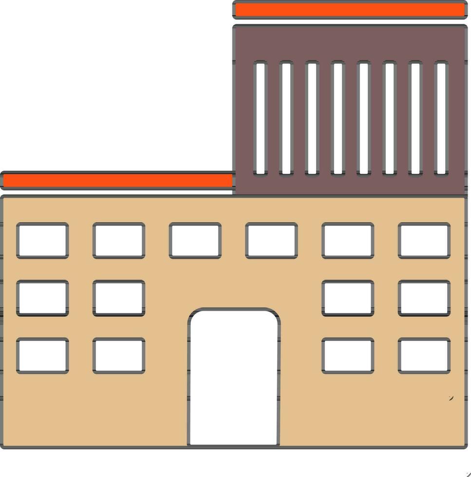 Shiny building in flat style illustration. vector