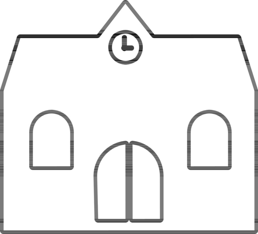 Building in black and white color. vector