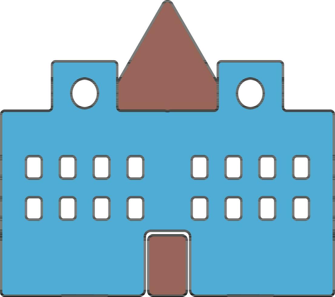 Flat style illustration of building. vector