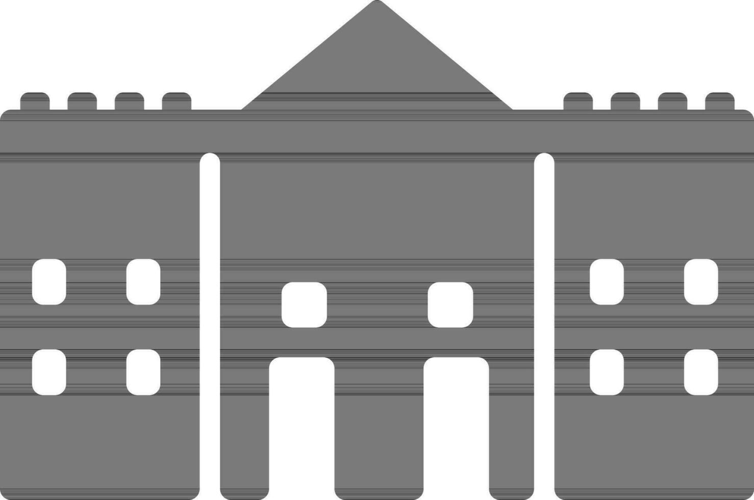 Castle in black and white color. vector