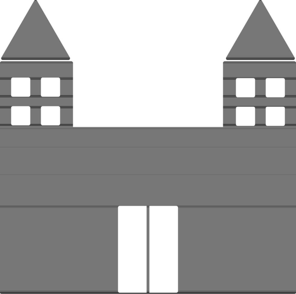 Flat style illustration of building. vector