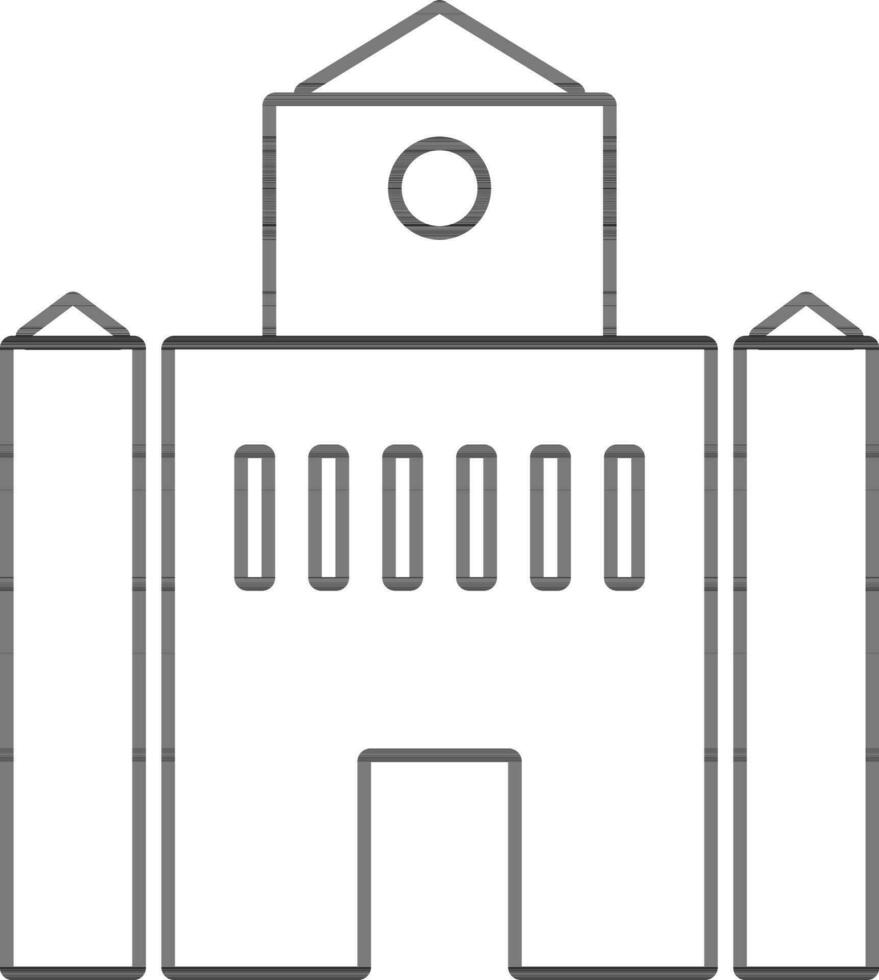 Black and white building. vector