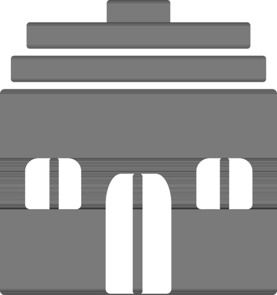 Building in black and white color. vector