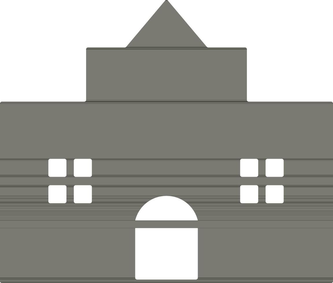 Building in black and white color. vector