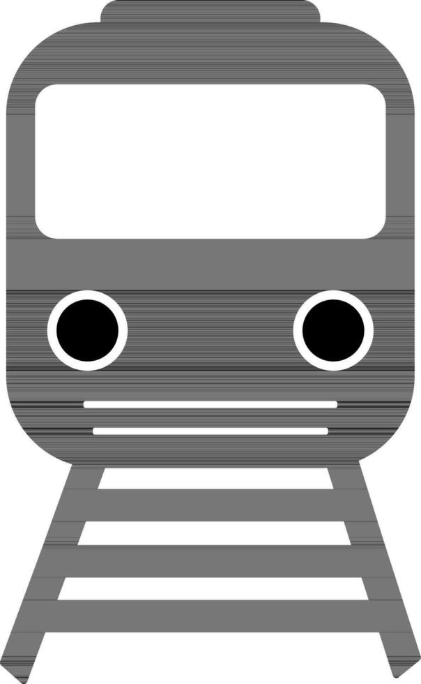 Flat black sign or symbol of a Train. vector