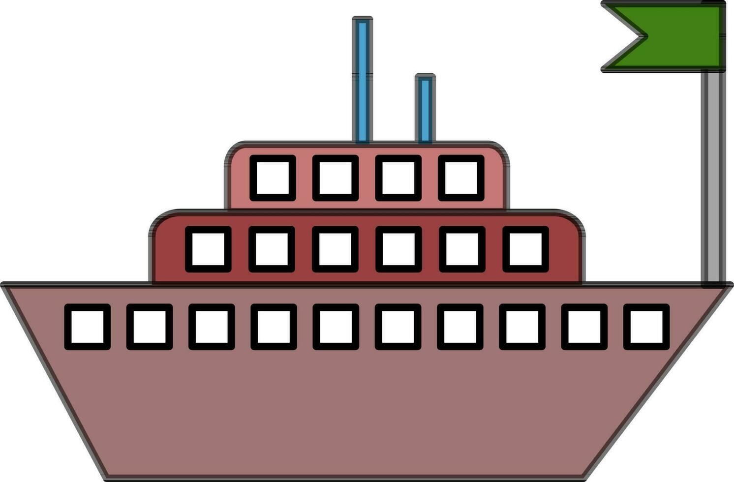 Flat illustration of a Ship. vector