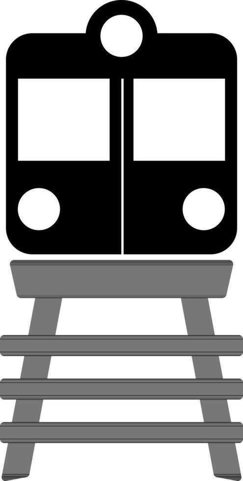 Flat black sign or symbol of a Train. vector