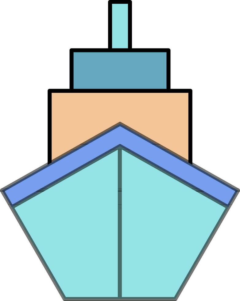 Front side view of a Ship. vector