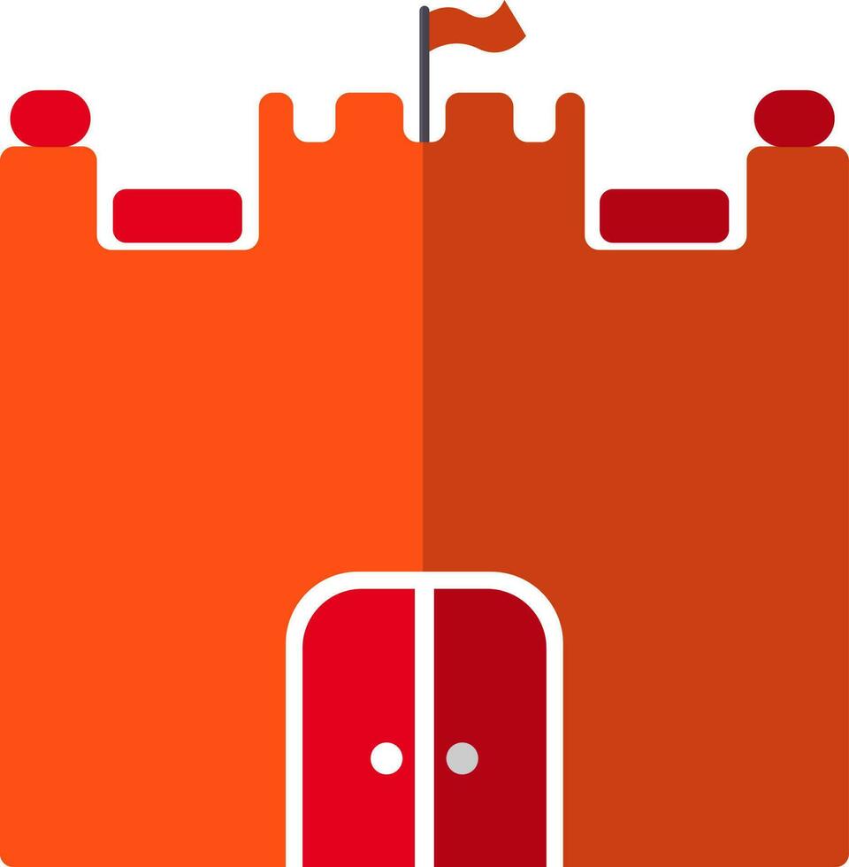 Fort in red and orange color. vector