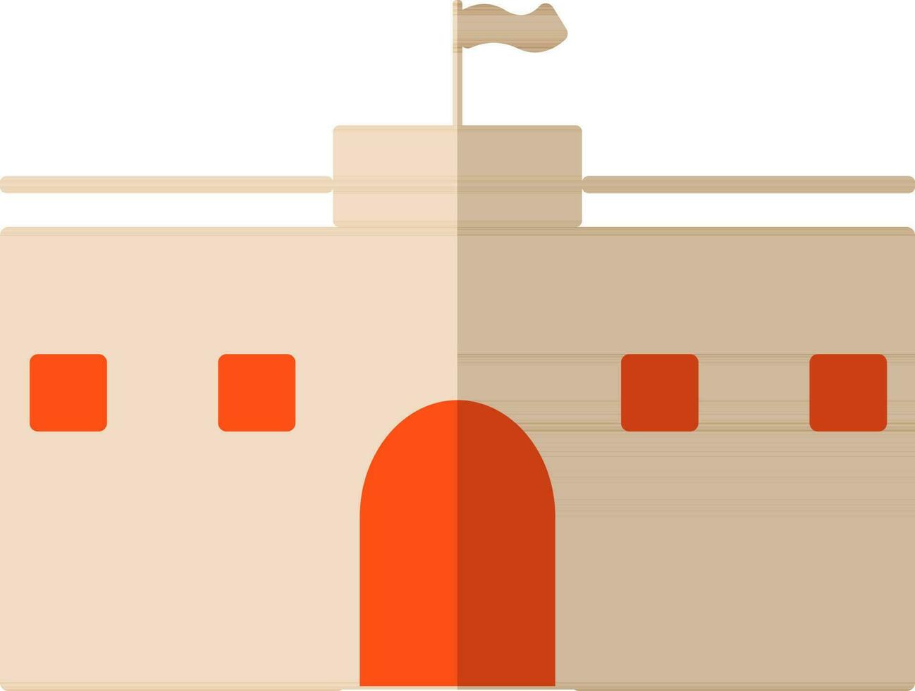 Flat style illustration of fort. vector