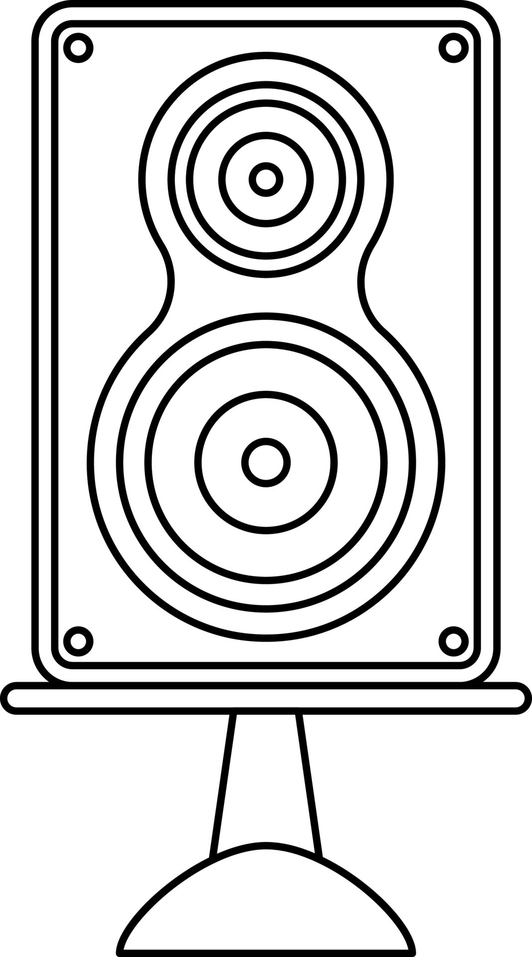 Black line art audio sound speaker. 24384905 Vector Art at Vecteezy