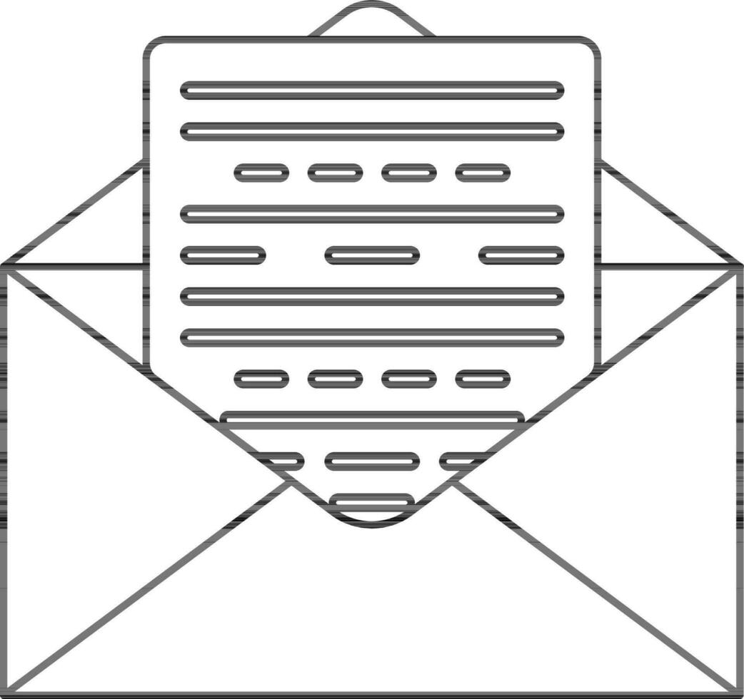 Blank document in envelope. vector