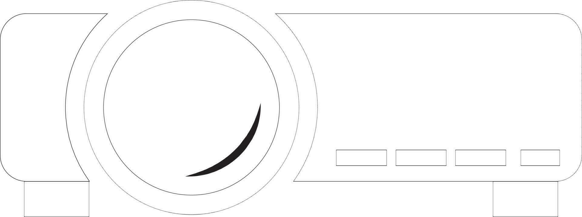 Isolated projector in black line art. vector