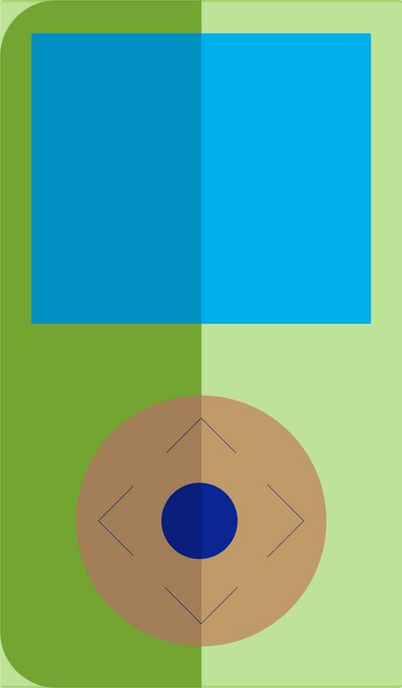 Green and blue retro portable gadget game. vector