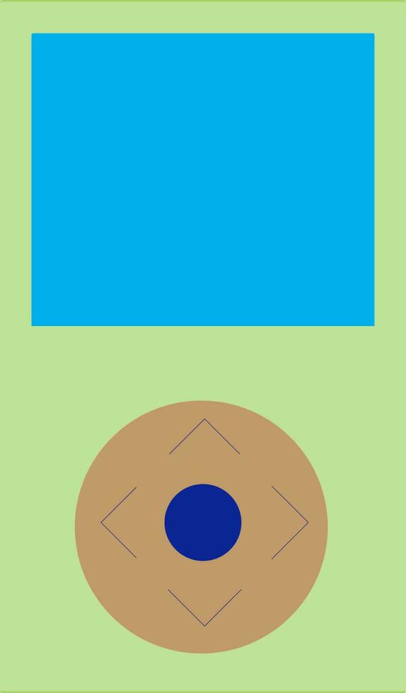 Green and blue retro portable gadget game. vector