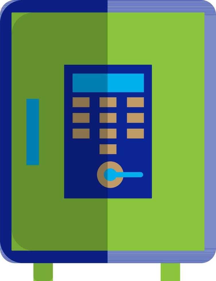 Green and blue digital locker. vector