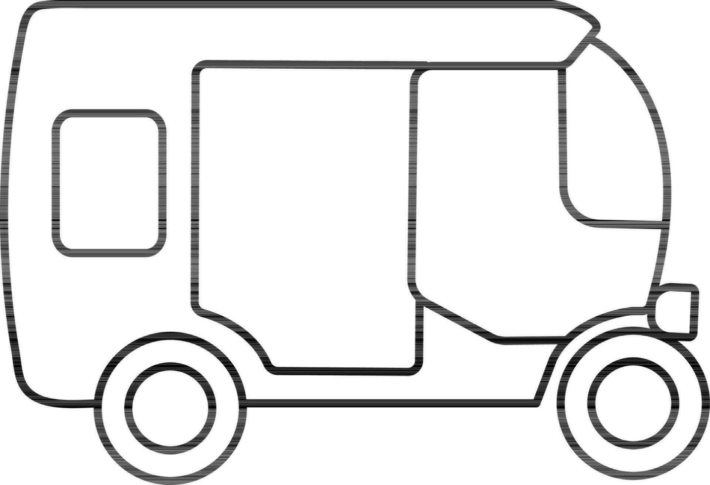 Left side view of an Auto Rickshaw. vector