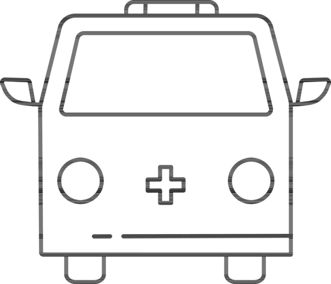 Line art illustration of an Ambulance. vector