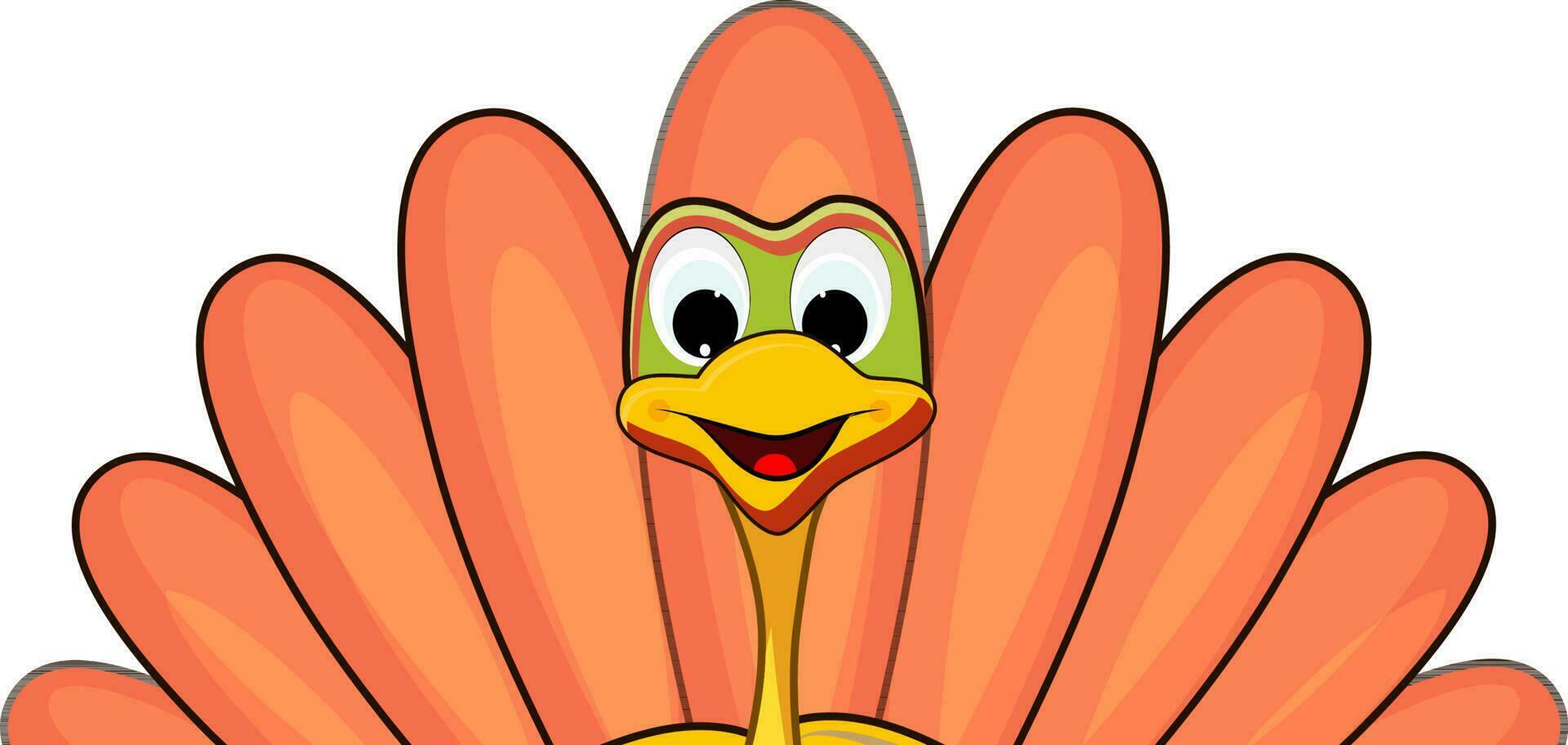 Illustration of turkey bird face. vector
