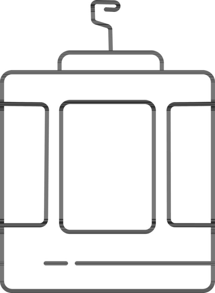 Line art symbol of Cable Car. vector
