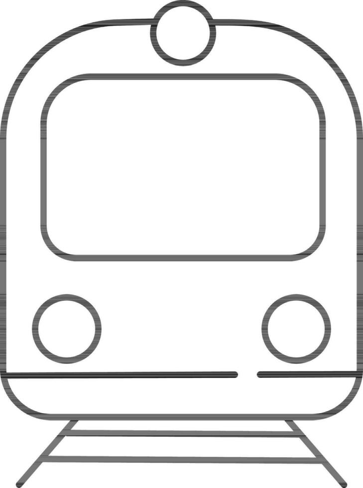 Line art illustration of Train. vector