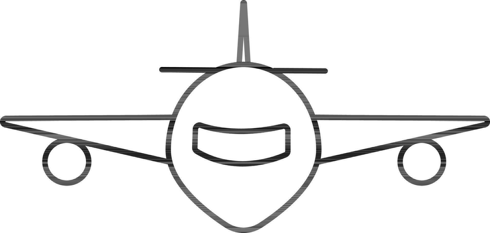 Line art illustration of a flying airplane. vector