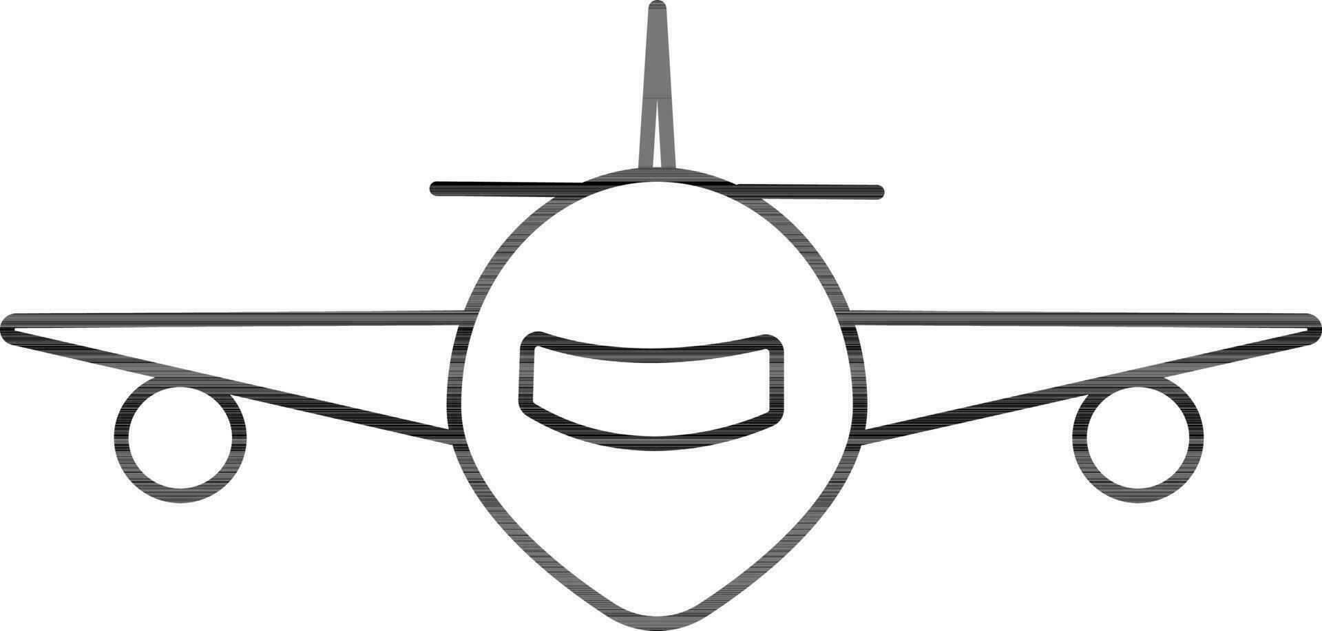 línea Arte ilustración de un volador avión. vector