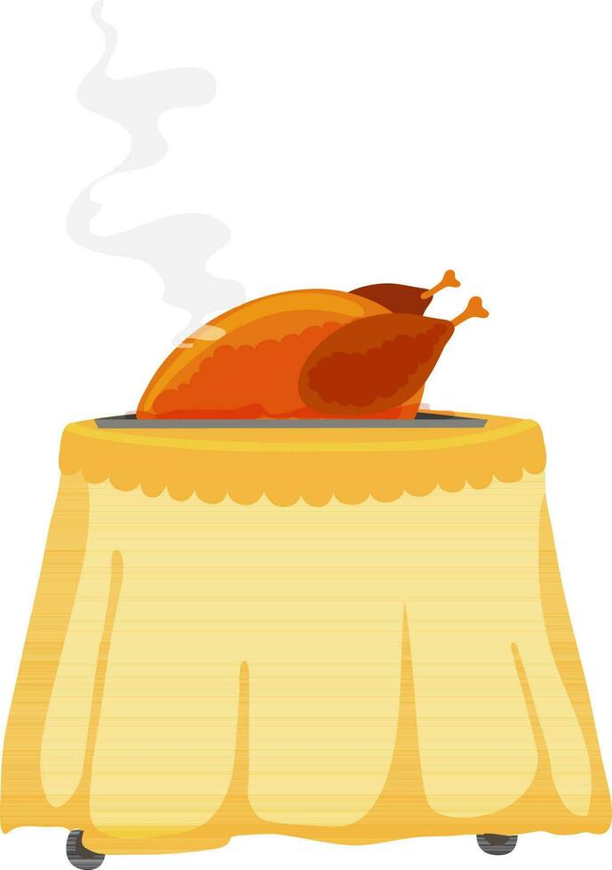 Illustration of roasted on table. vector
